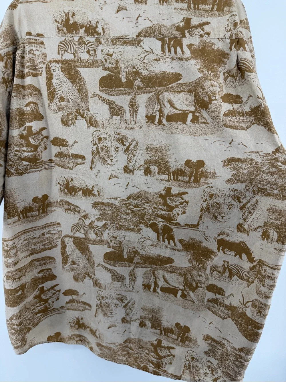 Vtg 80s Banana Republic Heritage ResortWear Safari Travel Co Toile Shirt XL